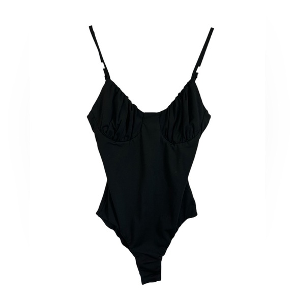 Princess Polly Levey Black Bodysuit with Ruched Cups and Snaps Womens Size US 2 - Picture 4 of 14